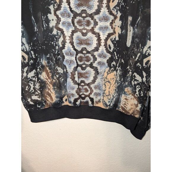 Womens Cabi #572 Dressed Up Sweatshirt Python Medium Sheer Long Sleeve Top - Picture 10 of 11